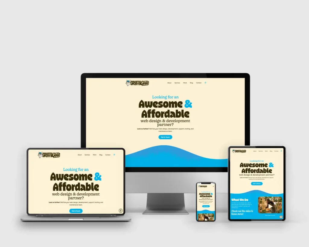GruffyGoat web design agency - WordPress development project by Auto Grow