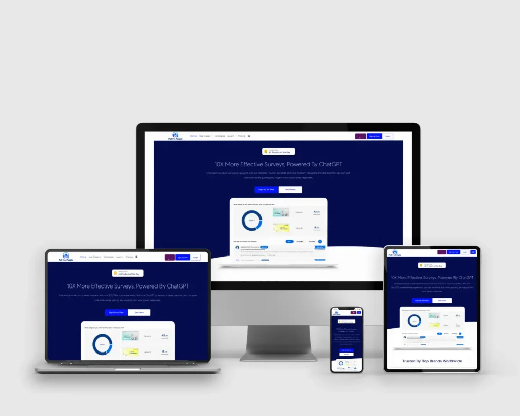 Responsive website mockup on devices - Auto Grow web portfolio