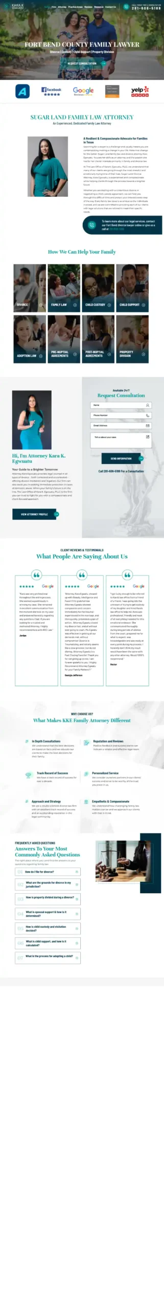 KKE Family Law website screenshot - Auto Grow web development portfolio