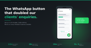 WhatsApp button on Pakistani business website — AutoGrow guide